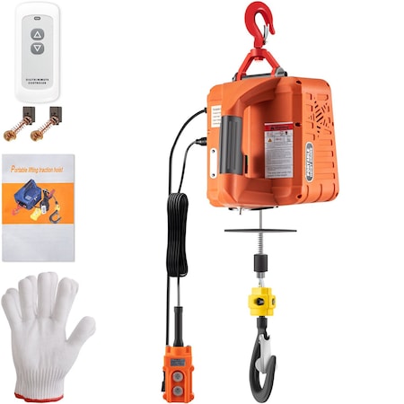 Vevor 3-in-1 Electric Hoist Winch Portable Crane 1100lbs 25ft w/ Remote Control PA500