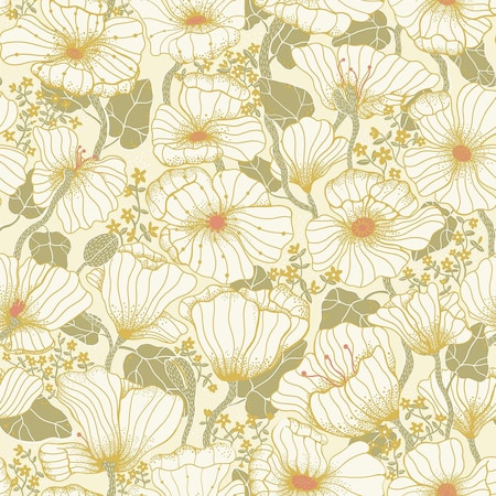 A-Street Prints Matilda Green Poppy Fields Wallpaper 2932-65111