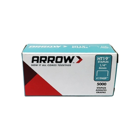 Arrow Crown Staple, 1/4 in W Crown, 5000PK 1941IP