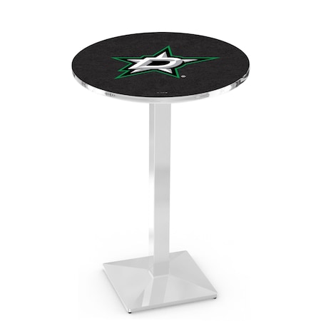 Holland Bar Stool Co 36" Chrome Dallas Stars Pub Table, 36" dia. Top L217C3636DalSta