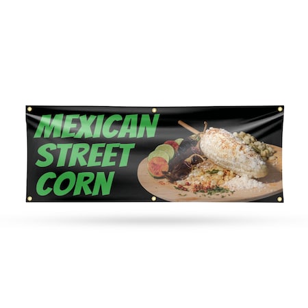 Signmission Mexican Street Corn, 24 Inch x 72 Inch, Vinyl Banner B-72-30738