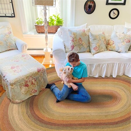 Homespice Decor Kingston Hudson Jute Braided Rugs - Oval - 8 ft x 10 ft 506092
