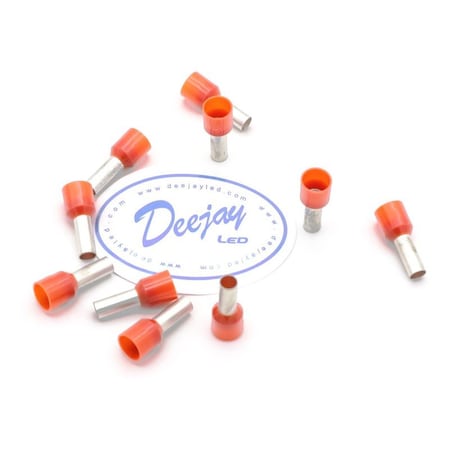 Deejay Led Ferrule Crimp Connector Style for 8 Gauge Wire RED insulator TBHCLAMP8RED