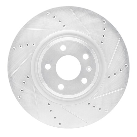 Dynamic Friction Co DFC Brake Rotor - Drilled and Slotted - Silver 631-73067R