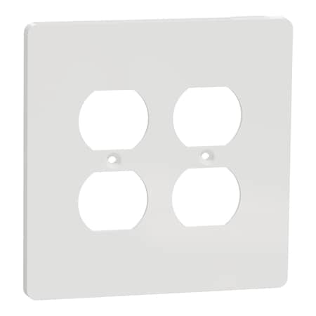 Square D Cover Frame, X Series, for 2 Duplex Sock, Number of Gangs: 2 Plastic, Matte Finish, White SQWS422012WH