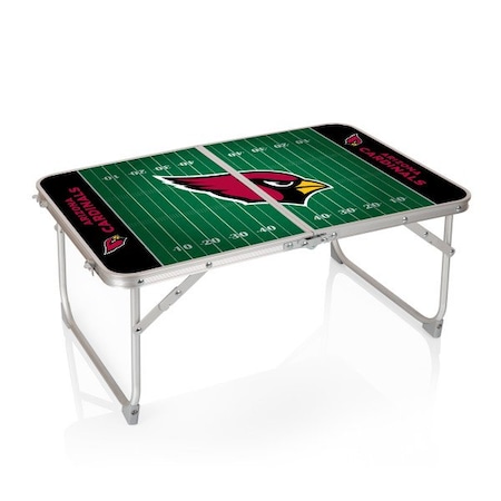 Picnic Time Family Of Brands Arizona Cardinals - Concert Table Mini Portable Table, (Charcoal Wood Grain) 843-00-141-014-2