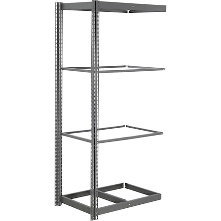 Global Industrial 4 Shelf, Commercial Duty Boltless Shelving, Add On, 48"W x 18"D x 60"H, No Deck B3153800