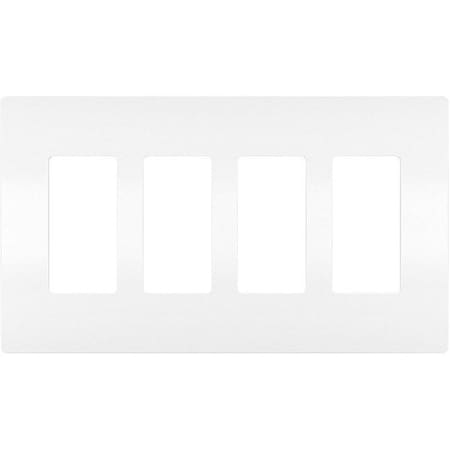 Pass & Seymour Receptacle Wall Plate, Number of Gangs: 4 Polycarbonate, Matte Finish, White RWP264WAMCC6