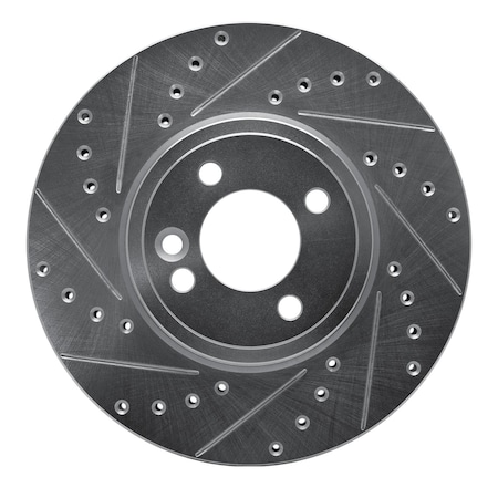 Dynamic Friction Co DFC Brake Rotor - Drilled and Slotted - Silver 631-32002L