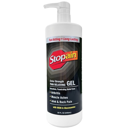 Stopain Extra Strength Topical Pain Relief, 8% Menthol, 32oz Gel Pump 5-880-032