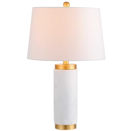 Jonathan Y Adams 23" Marble LED Table Lamp, White/Brass JYL5022A