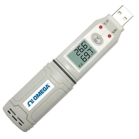 Omega Temperature Data Logger, Pen Size, Temperature, 1 Measurement, Internal, 45K Max Samples, LCD Displ OM-HL-SP-T