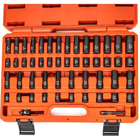Neiko 0.25 in Dr. Impact Socket Set, Metric & SAE, Deep & Shallow 02436A