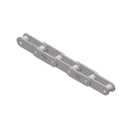 Senqcia C2040RB Conveyor Series Double Pitch Riveted Standard , 10 ft OAL, 1P, .312 Dia x .313 W S-C2040RB