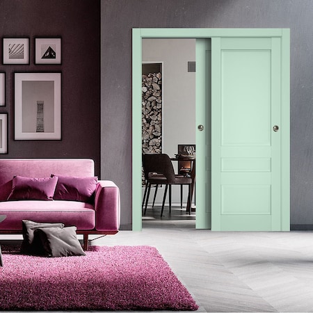 Sartodoors Sliding Closet Bypass Doors 72x84 (2* 36x84) Solid Core Modern Interior VEREGIO7411DBD-OLI-7284