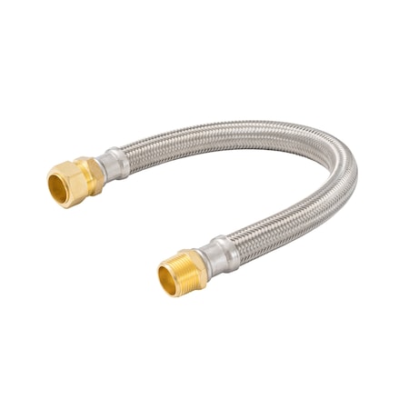 Proline Series Water Heater Connect, 18 Ss 3/4 Mip x 7/8 C PK8 496-234