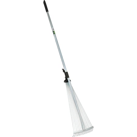 Best Garden 25'' Adjustable Steel Leaf Rake with 48'' Steel Handle, 15-Tine R4