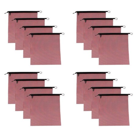Mytee Products 18in x 18in Red Jersey Mesh Safety Flags for Trucks w/ Rubber Bungee, 16PK JMF-B-REDx16