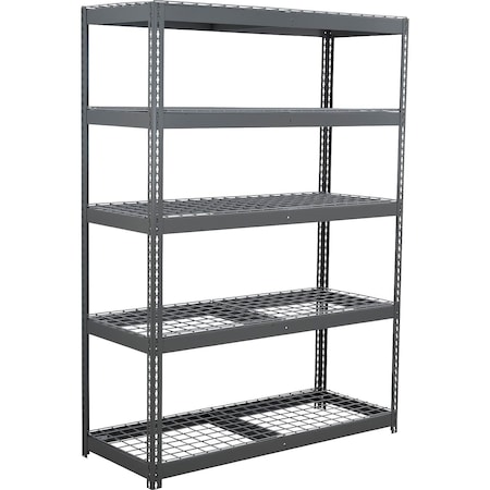 Global Industrial 5 Shelf, Heavy Duty Boltless Shelving, Starter, 60"Wx24"Dx120"H, Wire Deck B3171203