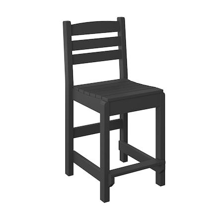 Polybird DINING SIDE CHAIR "COUNTER HEIGHT".        BLACK POLYBIRD P10-C