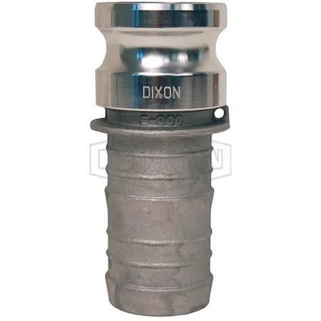 Dixon Type E Cam and Groove Adapter, 1-1/2 in, Male Adapter x Hose Shank, Aluminum, Import G150-E-AL