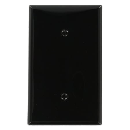Leviton Blank Wallplate, Standard Size, Gang 1, Black 80719-E