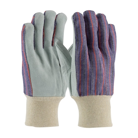 Pip Regular Grade Split Cowhide Leather Palm Glove with Fabric Back, Men's, 12PK 86-4104