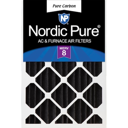 Nordic Pure 12x24x4 Pure Carbon Pleated Air Filter, High Capacity, MERV 8 12x24x4PCP-1