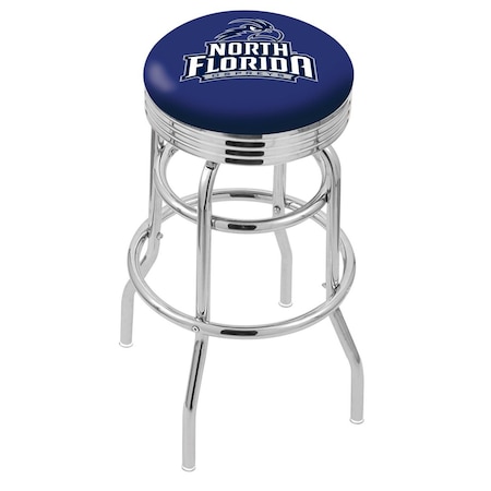Holland Bar Stool Co 30" Chrome 2-Ring North Florida Swivel Bar Stool, Accent Ring L7C3C30NorFla