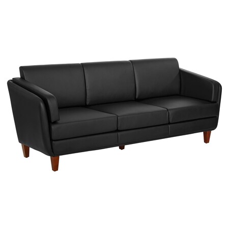 Office Star Products Lounge Seating Sofa, Black Faux Leather SL59403-U65