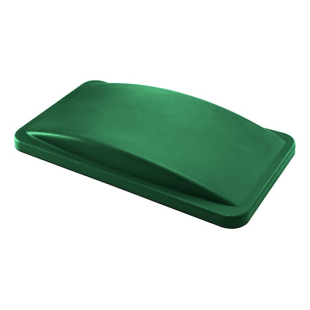 Crusader CTH Thin Recycling Container Flat Lid, Green, Polypropylene CTH-LFTGN