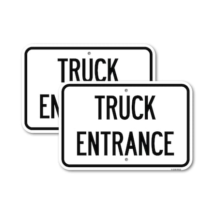 Signmission Driveway Sign Truck Entrance, 18'' X 24'' 2 Signs, Heavy Gauge Aluminum, 2PK A-1824-2PACK-24122