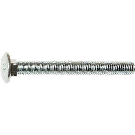 Midwest Fastener 0 Carriage Bolt, 1420 in Thread, NC Thread, 212 in OAL, Zinc, 2 Grade 1057