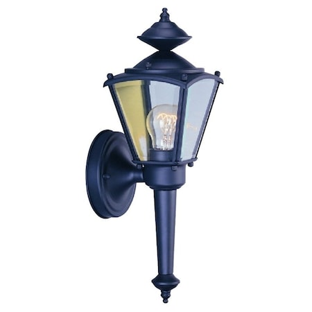 Boston Harbor Outdoor Wall Lantern, 120 V, 60 W, A19 or CFL Lamp, Steel Fixture, Black, Black Fixture 4003H-53L