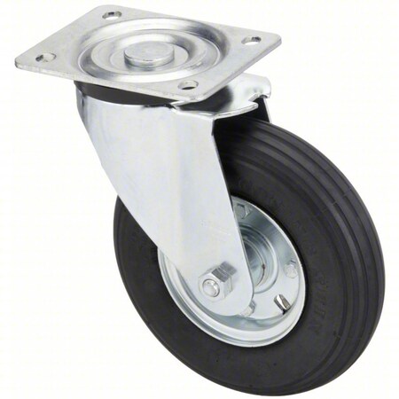 Zoro Select Pneumatic Caster, 165 lb. Load, Swivel L-P 200R