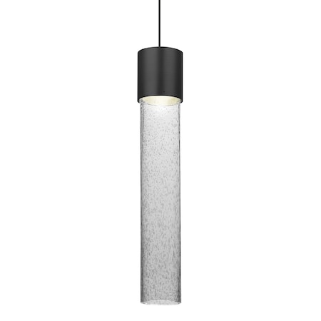 Besa Lighting Besa Wanda 12 Pendant, Clear Bubble, Black Finish, 1x 3W LED 1XT-WAND12CL-LED-BK