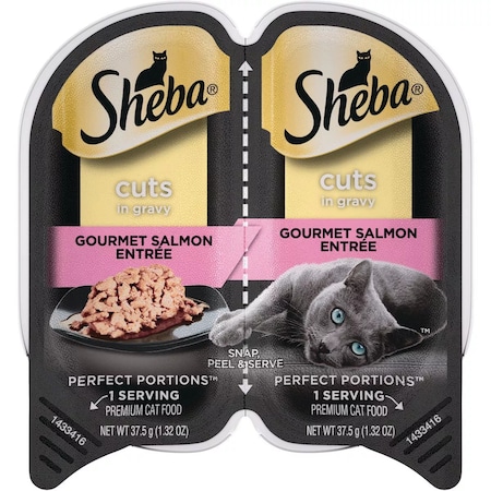 Sheba Perfect Portions Cuts in Gravy 2.6 Oz. Gourmet Salmon Adult Wet Cat Food 798535