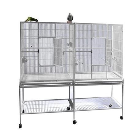 Fancy Feline Double Flight Cage with Divider - Black FA283207