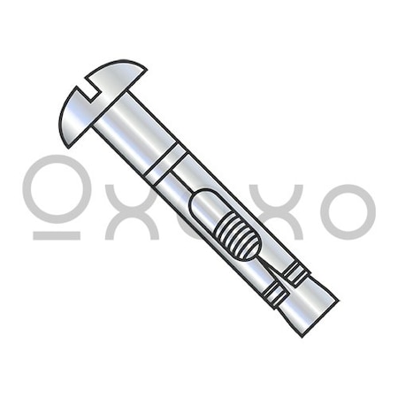 Oxoxo 3/8X3 3/4 Round Head Sleeve Anchor Zinc, 50PK 284143