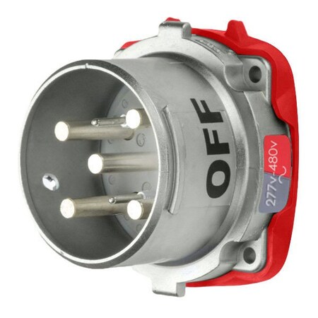 Meltric Pin & Sleeve Inlet, 60 A, 277/480V AC, Three Phase, 3 Pole, Screw Terminals Wire Connection Type 37-68047-972