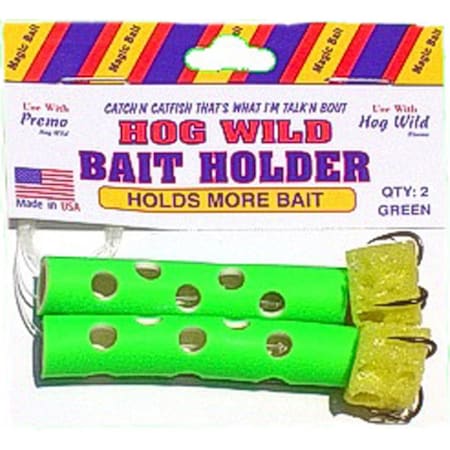 Magic Catfish Bait Hogwild Sponge Tube Bait Holder, Green, 2PK BHT37