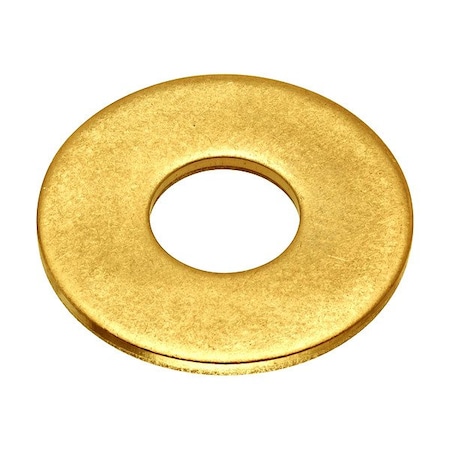 Zoro Select Flat Washer, For Screw Size 5/16 in , Brass Plain Finish, 5 PK WASB51RBR