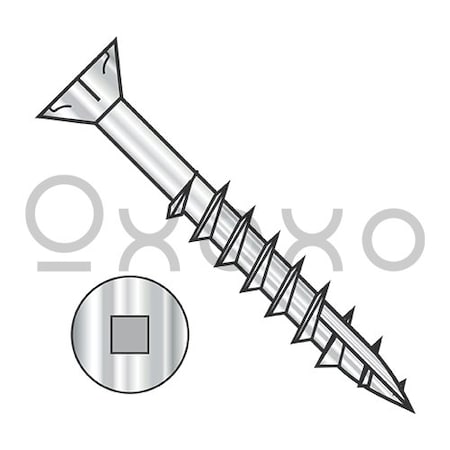 Oxoxo 8X2 1/2 Square Drive Flat Head Nibs Deck Screw Type 17 2/3 Thread 18 8 Stainless Steel, 2000PK 611744