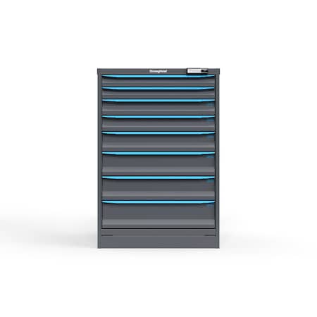 Strong Hold 8 drawer cabinet - (2x 2ft, 2x 3ft, 1x 4ft, 2x 5ft, 1x 6ft) - Blue accents - Electronic Lock S3044-PPRAS-0802FS