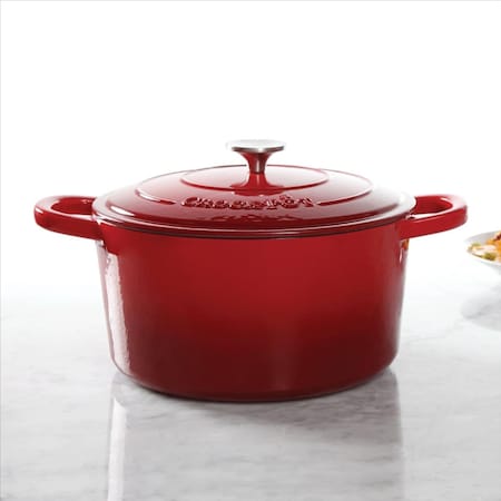 Gibson 7 qt Round Dutch Oven Crock Pot, Red 69144.02