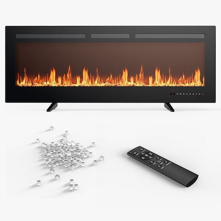 Edendirect 42 in. Wall Mount Electric Fireplace in Black, Sleep Mode, Remote, Adjustable Flame Color and Speed ZR-ZHUMI-BL-Q01-42IN-BK