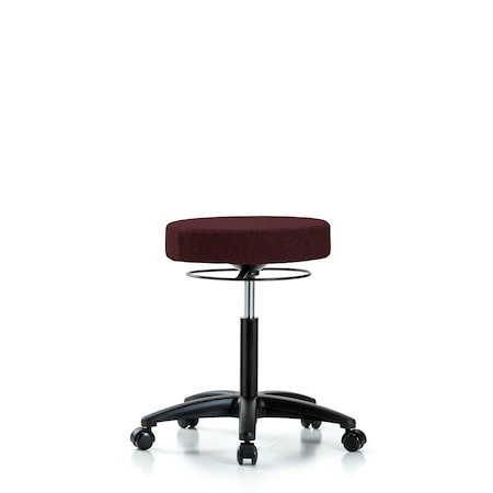 Blue Ridge Ergonomics Rutledge Fabric Stool without Back - Medium Bench Height with Casters in Burgundy Fabric BR-FMBSO-RG-NF-RC-F41