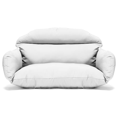 Leisuremod Hanging 2 person Egg Swing Cushion, White ES57C-W