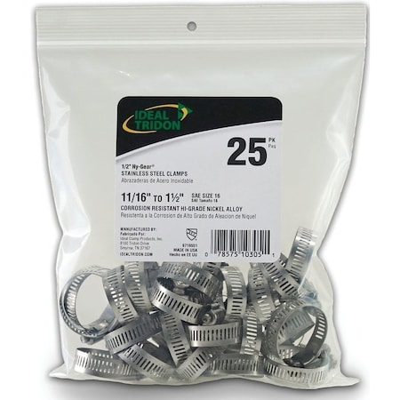 Ideal Tridon HyGear 676 Series Worm Gear Hose Clamp, Stainless Steel 6716550