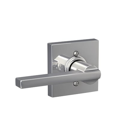 Schlage Residential Latitude Lever with Collins Rose Half Dummy Bright Chrome Finish F170LAT625COL